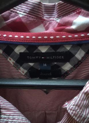 Рубашка унисекс в красно-белую полоску Tommy hilfiger original xl2 фото