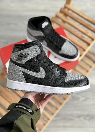 Мужские кроссовки nike air jordan 1 mid black grey 42-43