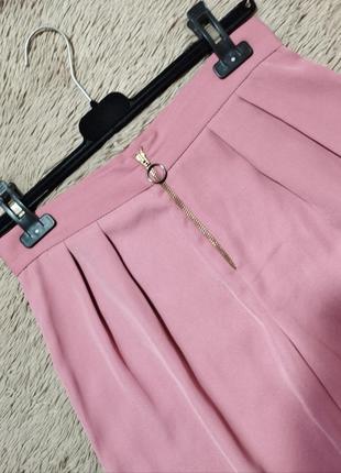 Гарні рожеві кюлоти на молнії з кільцем/укорочені штани/брюки3 фото