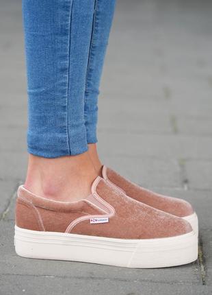 Кеды superga velvet длина по стельке 26,5 см