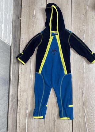 Теплый флисовый человечек комбинезон на малыша 3-6мес lupilu