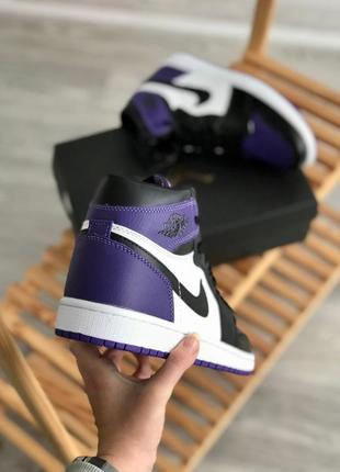 Мужские кроссовки nike air jordan 1 mid purple black 40-41-42-43-44-452 фото