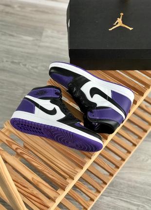 Мужские кроссовки nike air jordan 1 mid purple black 40-41-42-43-44-4510 фото