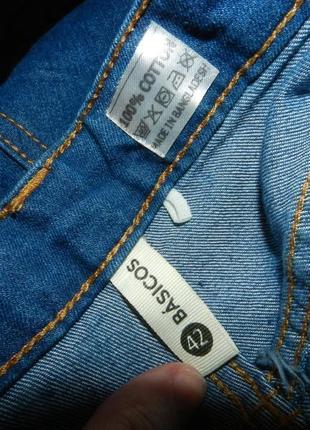 Звужені,якісні,натуральні-100% коттон джинси,висока посадка,basicos8 фото