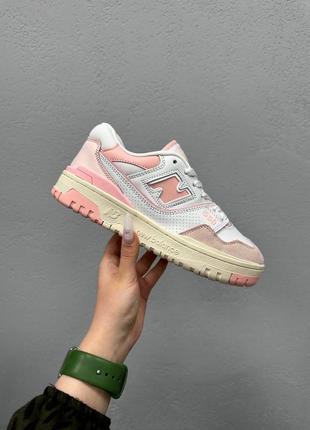 Женские кроссовки new balance 550 white pink