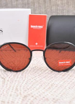 Фирменные солнцезащитные круглые очки с шорой beach force polarized bf3088p7 фото
