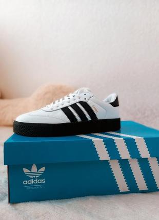 Кросівки adidas sambarose white black gum — aq1134 39