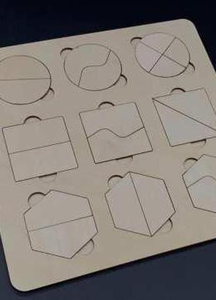 Дерев'яні пазли. геометричні фігури. 25х25см / дерев'яні пазли. геометричні фігури. 25х25см