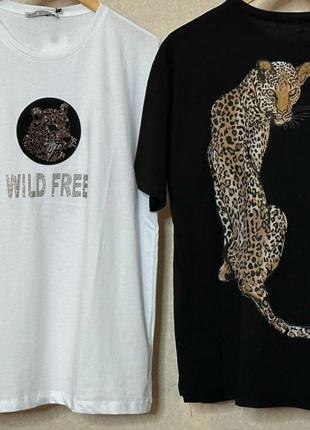 Стильні футболки з леопардом, турція, якість супер.