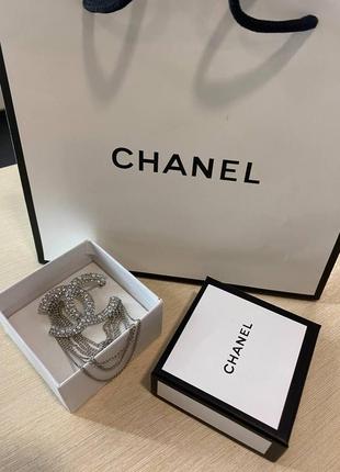 Брендова брошка шанель/chanel, срібляста