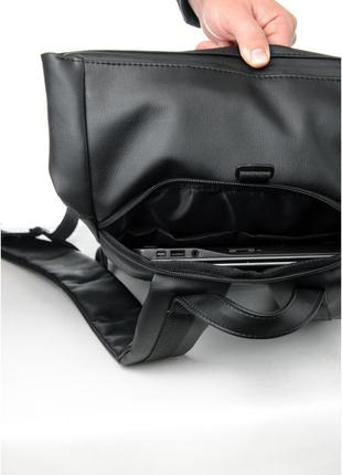 Рюкзак рол sambag rolltop x чорний з битим сріблом10 фото