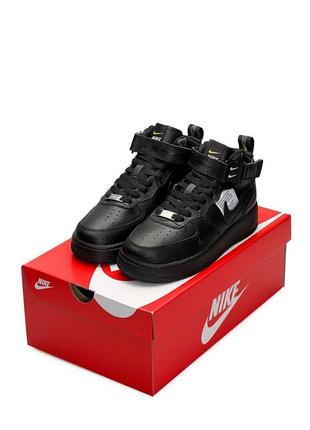 Жіночі кросівки nike air force mid utility all black / smb4 фото