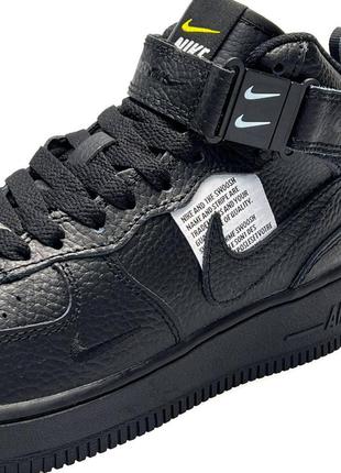 Жіночі кросівки nike air force mid utility all black / smb6 фото