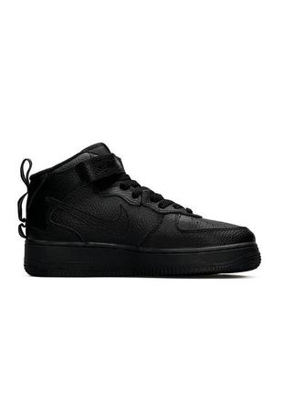 Жіночі кросівки nike air force mid utility all black / smb8 фото