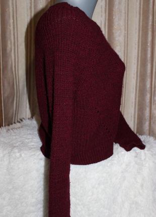 Теплый свитер винного цвета2 фото