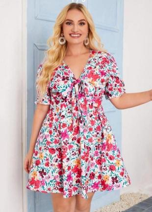 Яркое платье shein plus size1 фото