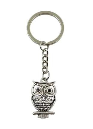 Брелок для ключей "сова / owl / птица 1". брелок металлический на ключи, сумку, рюкзак брелок мужской, женский