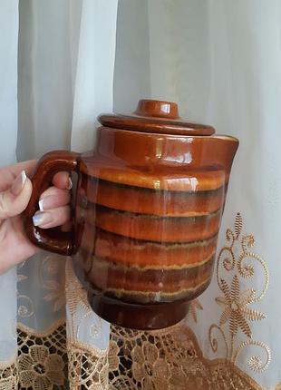 Кувшин кувон с крышкой майорика винтаж, 1,3 л