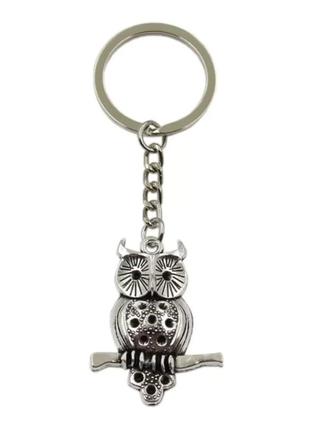 Брелок для ключей "сова / owl / птица 2". брелок металлический на ключи, сумку, рюкзак брелок мужской, женский
