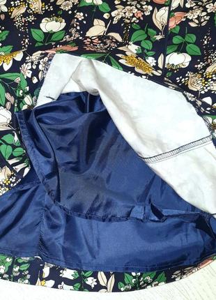 Стильная летняя хлопковая юбка трапеция, цветочный принт8 фото