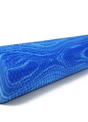 Масажний ролер easyfit foam roller 45 см двоколірний синій-блакитний