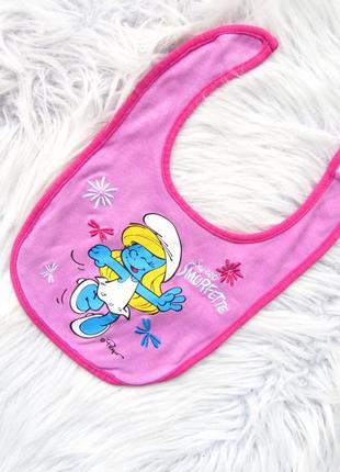 Слюнявчик mothercare smurfs  на липучке.