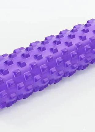 Масажний ролик easyfit grid roller pro 45 см фіолетовий