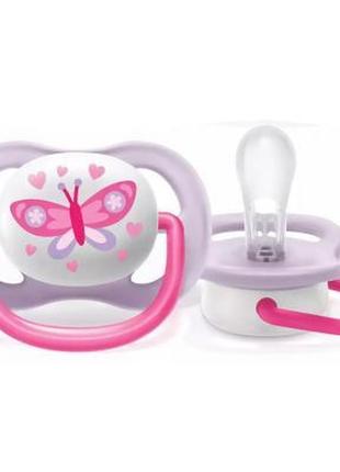 Пустышка philips avent ultra air i love... для девочек 0-6 мес. (scf080/02)3 фото