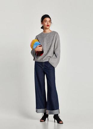 Светр,джемпер,світшот оверсайз,oversize з перлами zara,38/m