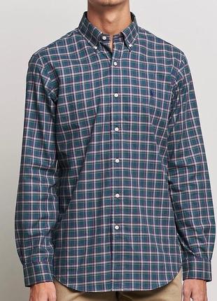 Шикарна сорочка polo ralph lauren slim fit twill checked shirt green/cream