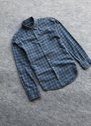 Шикарна сорочка polo ralph lauren slim fit twill checked shirt green/cream2 фото