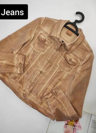 Куртка джинсова жіноча піджак коричневого кольору від бренду jeans s