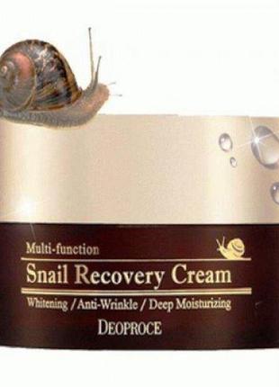 Відновлювальний крем для обличчя з муцином равликом deoproce snail recovery cream 100 мл