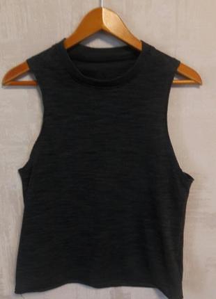 Темно сіра майка спортивний топ reebok