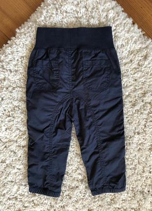 F&f новые тонкие удобные брюки на резинке темно-синие 12-18 месяцев2 фото