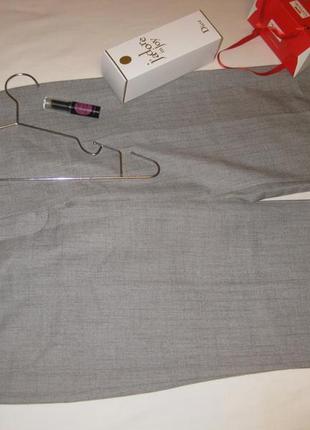 Класичні офісні легкі світло сірі штани брюки marks&spencer км1601 в офіс на роботу великий розмір3 фото