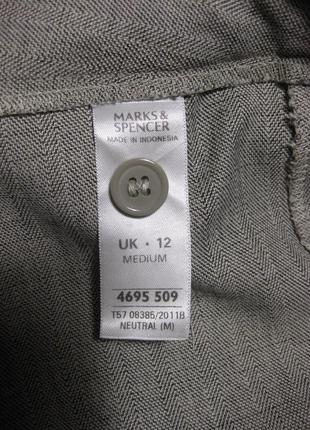 Классические офисные легкие серые  штаны брюки marks&spencer км1601 в офис на работу большой размер7 фото