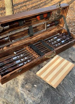 Шампуры в кейсе на подарок тигр gorillas bbq