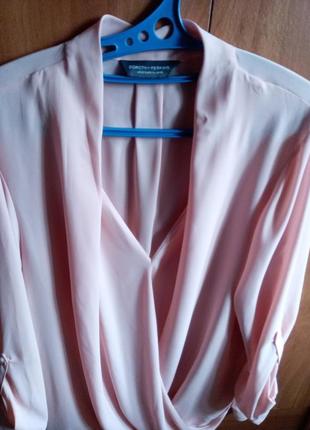 Шикарная пудровая блуза 54-565 фото