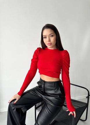 Топ лонгслив в рубчик мустанг