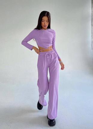 Костюм в рубчик лиловый