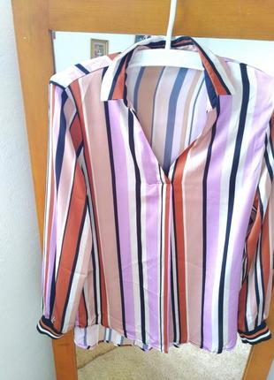 Блузка в полоску сатинова блуза rinascimento сорочка сатин полоска блуза сатин сорочка оверсайз
