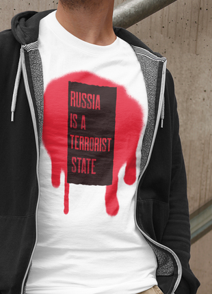 Футболка з патріотичним принтом "russia ia a terrorist state" push it3 фото