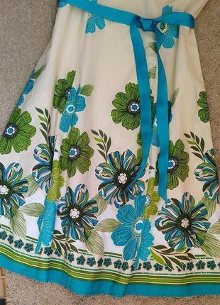 M&co замечательное платье миди в цветочный принт,100% хлопок, актуальный цвет3 фото