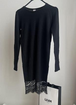 Платье с кружевом крупом zara