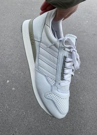 Кожаные белые мужские кроссовки adidas originals zx 500 gx1601 44