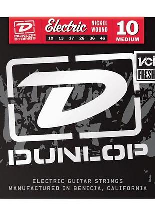 Струны для электрогитары  dunlop den1046 nickel plated medium (010-046)