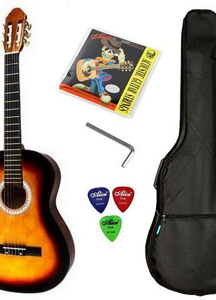 Набор гитара акустическая bandes cg-851 3ts + чехол + струны + медиаторы
