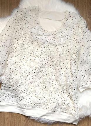 Шифонова блуза в горошок, l1 фото