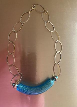 Ожерелье серебро муранское стекло
